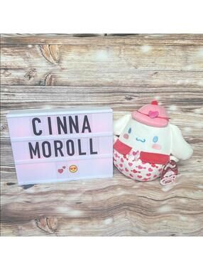 NWT Cinnamoroll Plush with Pink and Red Hearts Squishmallow